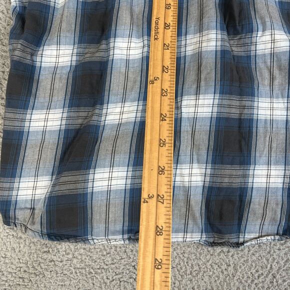 Tommy Bahama Jeans Flannel Shirt Mens Large Blue Plaid Button Long Sleeve Pocket - Picture 15 of 15